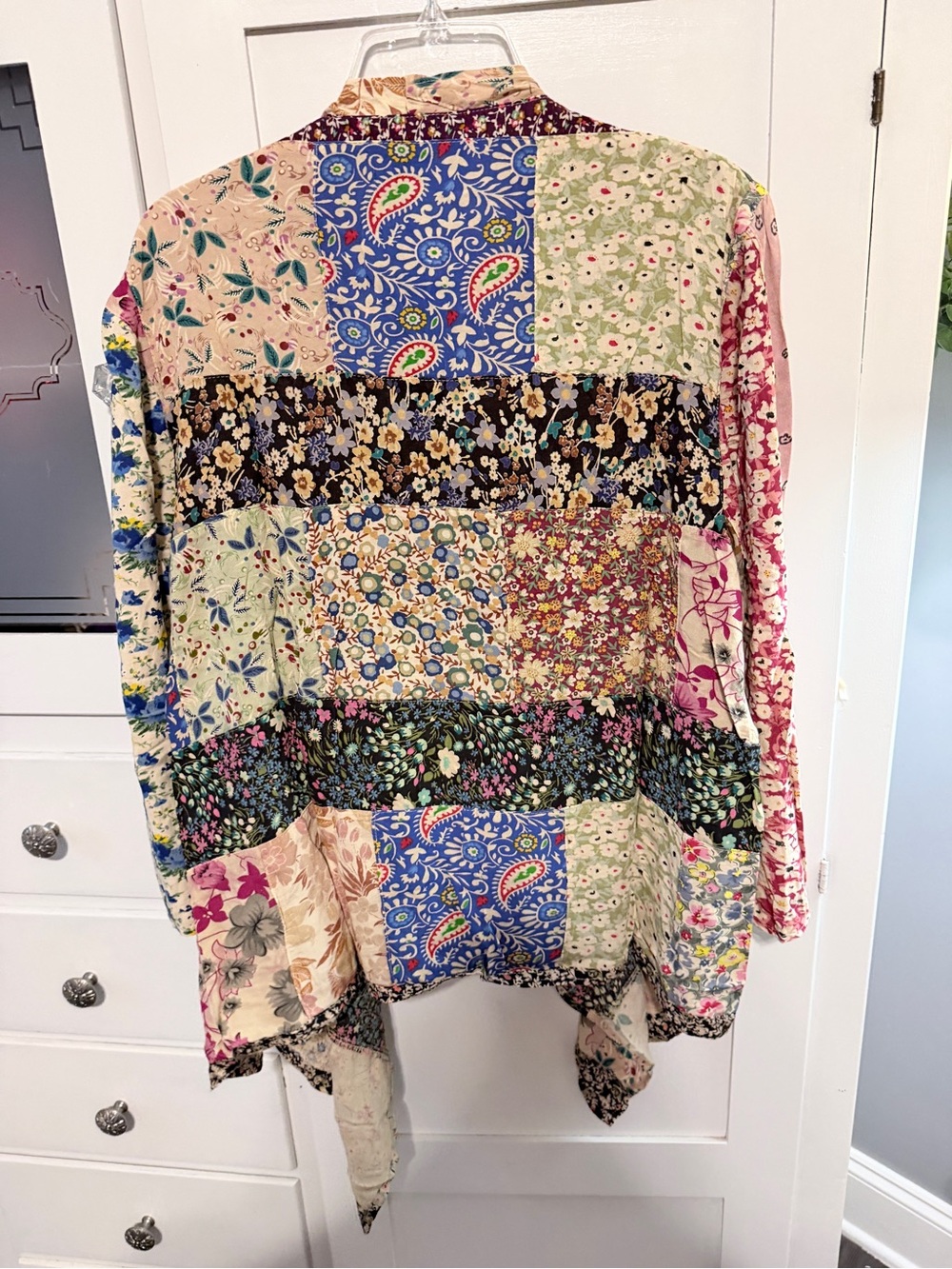 Young Threads Patchwork Floral Open Jacket - Pink Multi - Picture 8 of 12